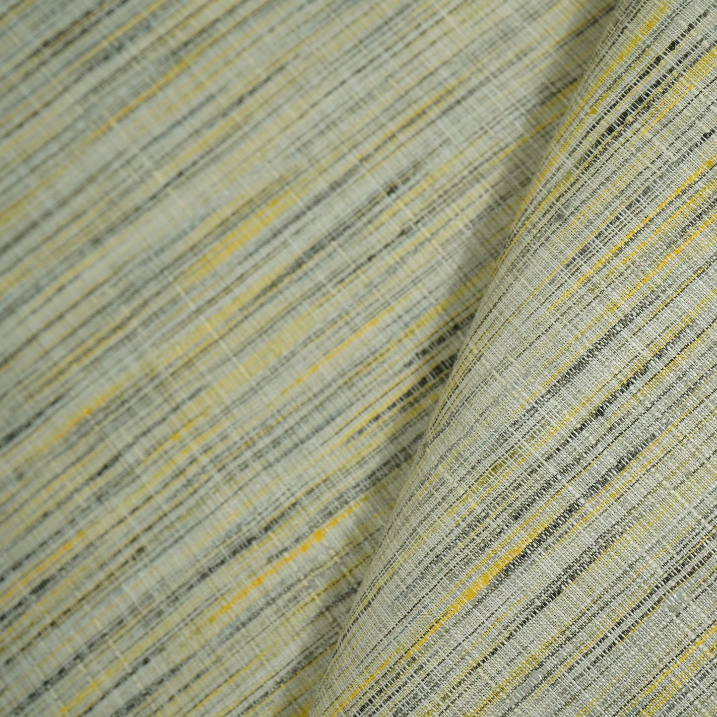 Blue Yellow Khadi Linen Fabric DE-16442