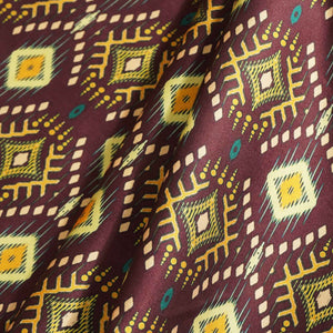 Wine Handblock Print Modal Satin VC-16460