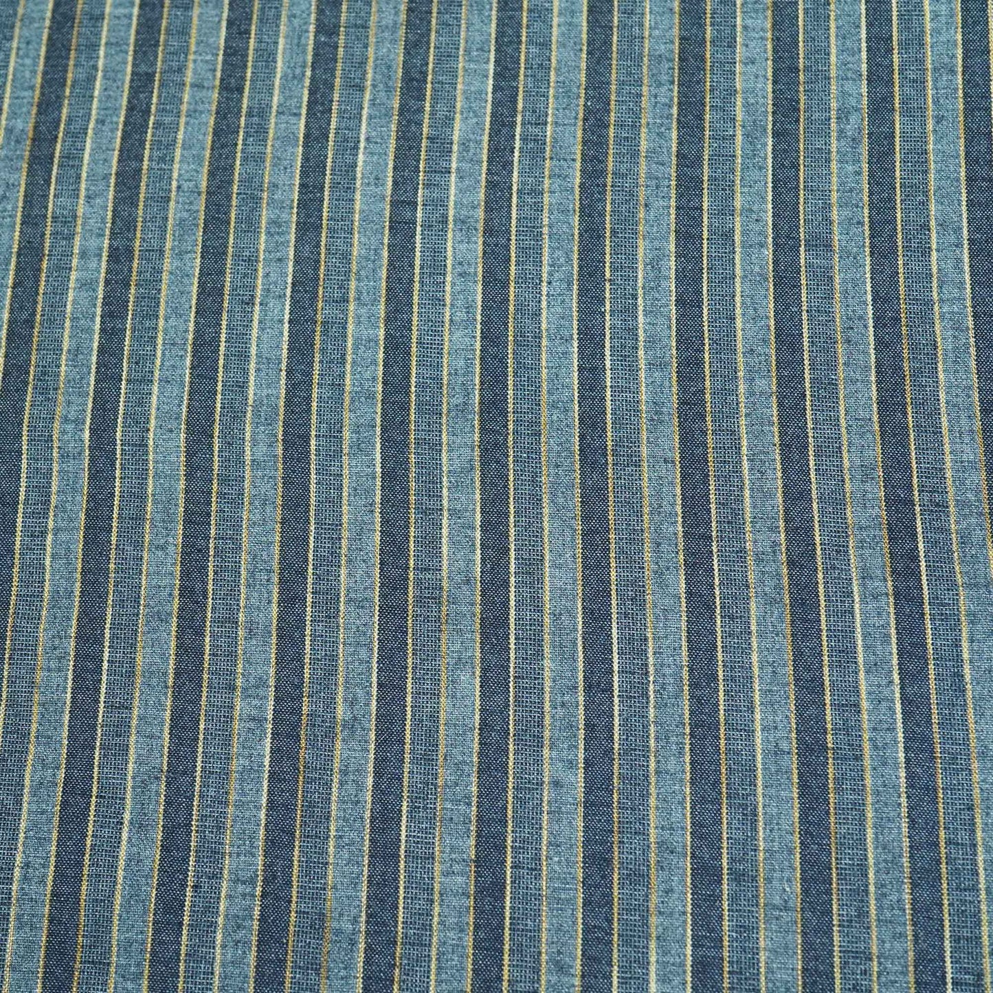 Blue & Yellow stripes Print Linen RS-16490