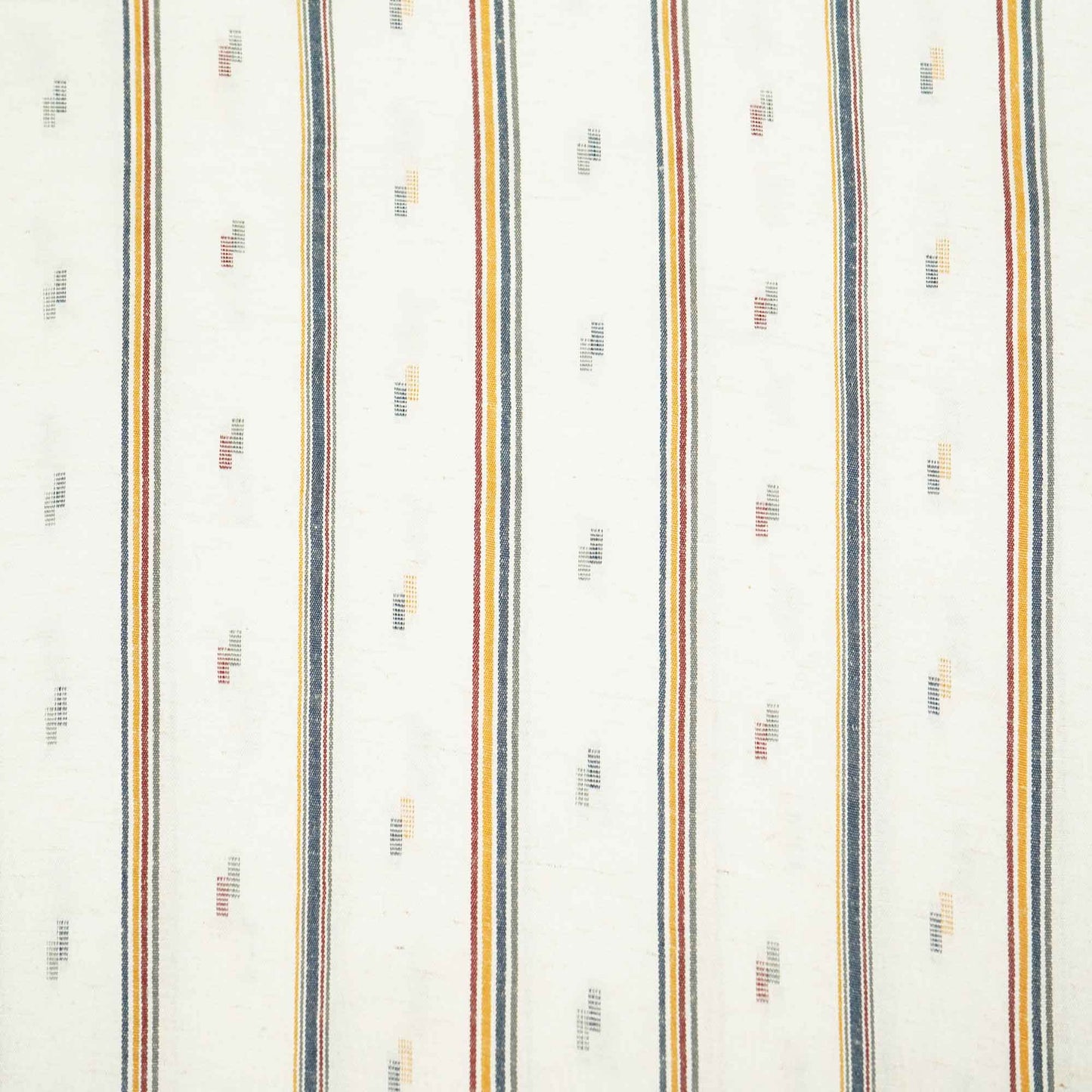White Multicolor stripes Dobby Print Linen RS-16516