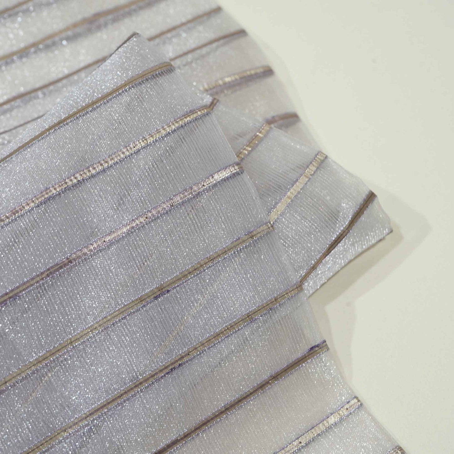 Purple Gold Stripes Organza Zari JBS-16628