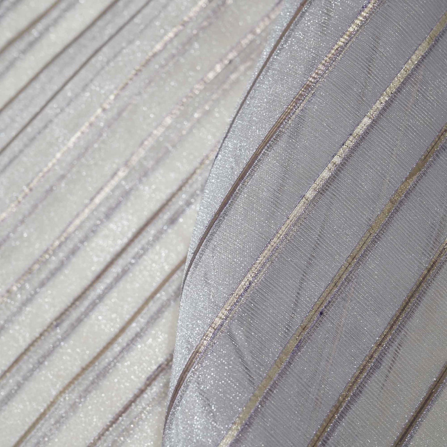 Purple Gold Stripes Organza Zari JBS-16628
