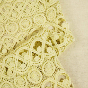 Lemon Green Geometrical Schiffli Crochet AF-16659