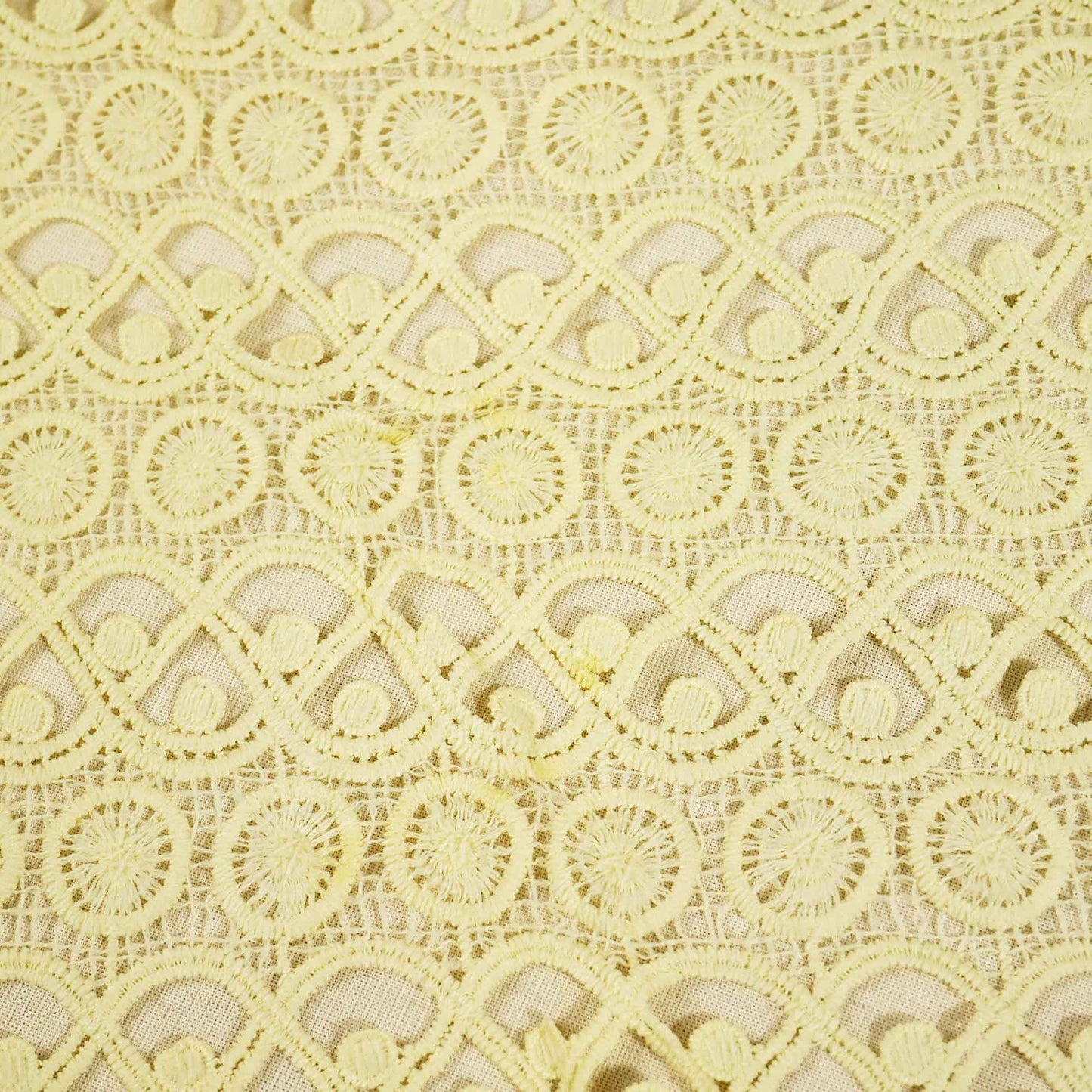 Lemon Green Geometrical Schiffli Crochet AF-16659