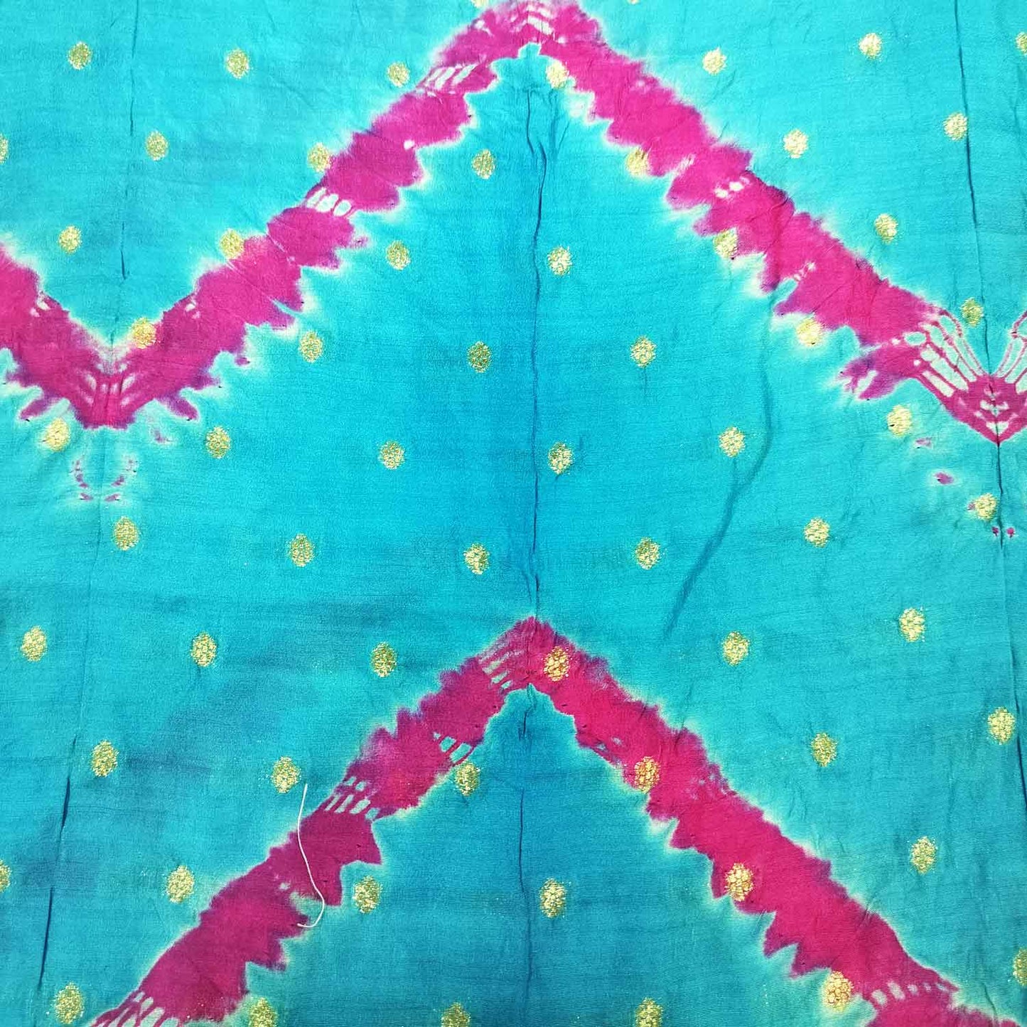 Sky Blue Pink Bandhani Silk Jacquard NH-16701
