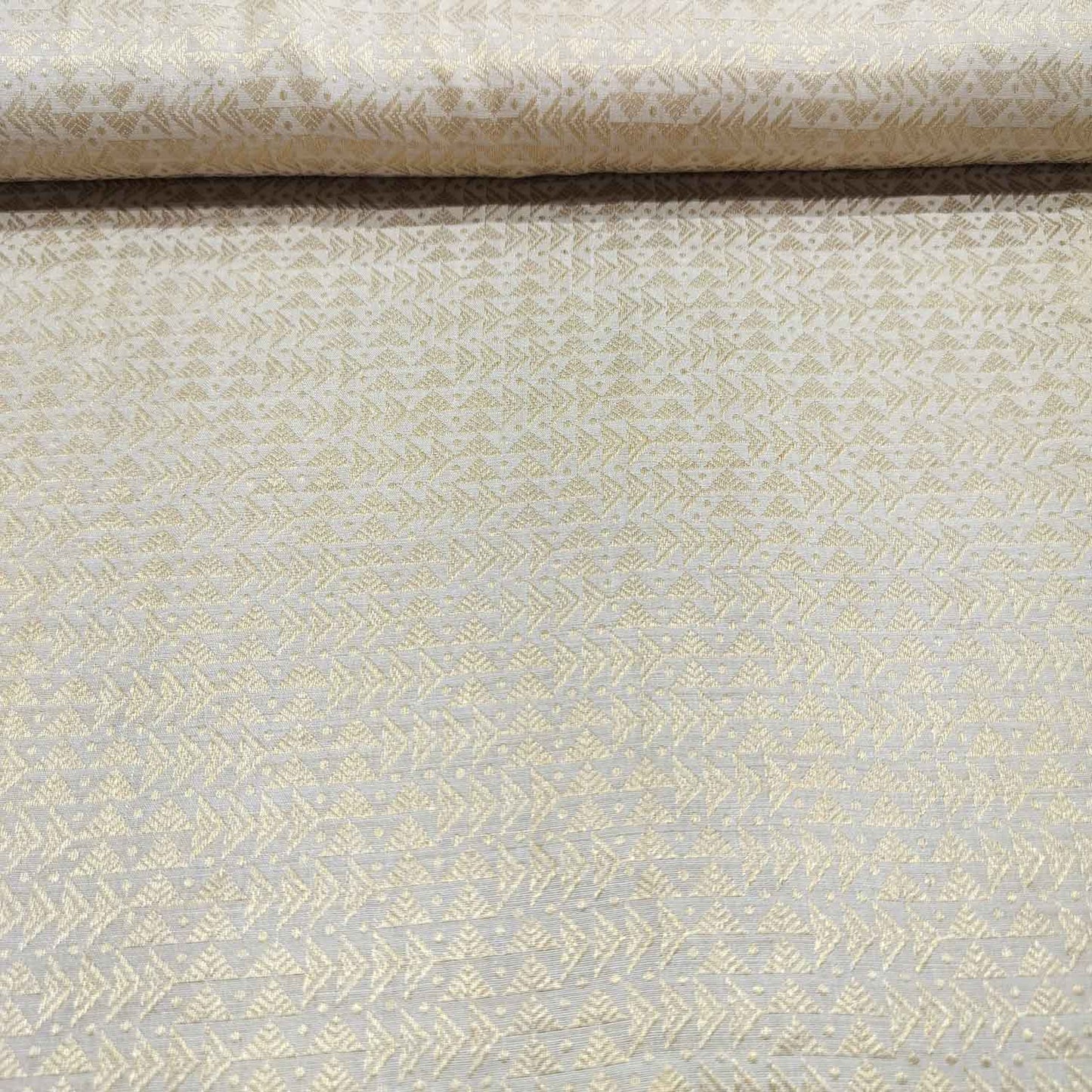 Gold Traditional Abstract Jacquard Munga Silk KRE-16937