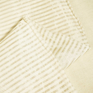 Off White Gold Stripes Jacquard Pure Silk Zari KRE-17076