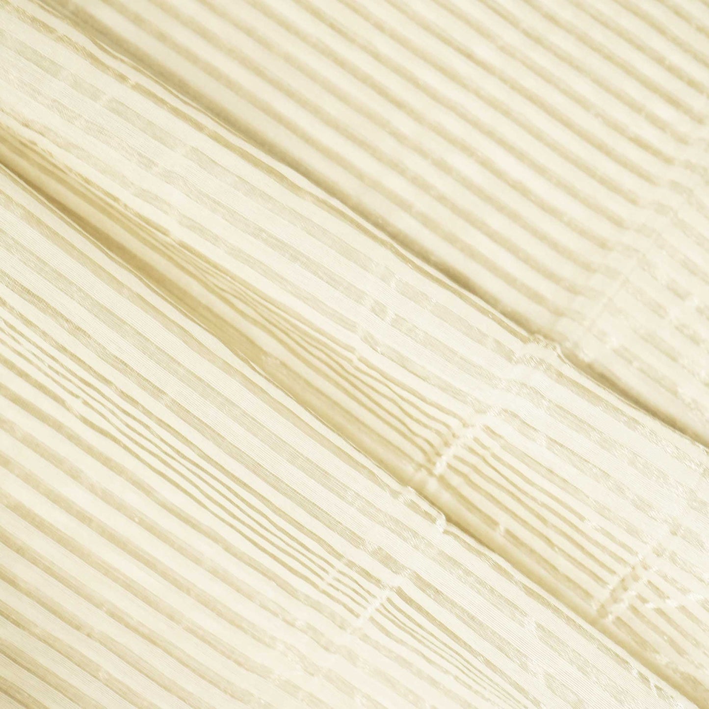 Off White Gold Stripes Jacquard Pure Silk Zari KRE-17076