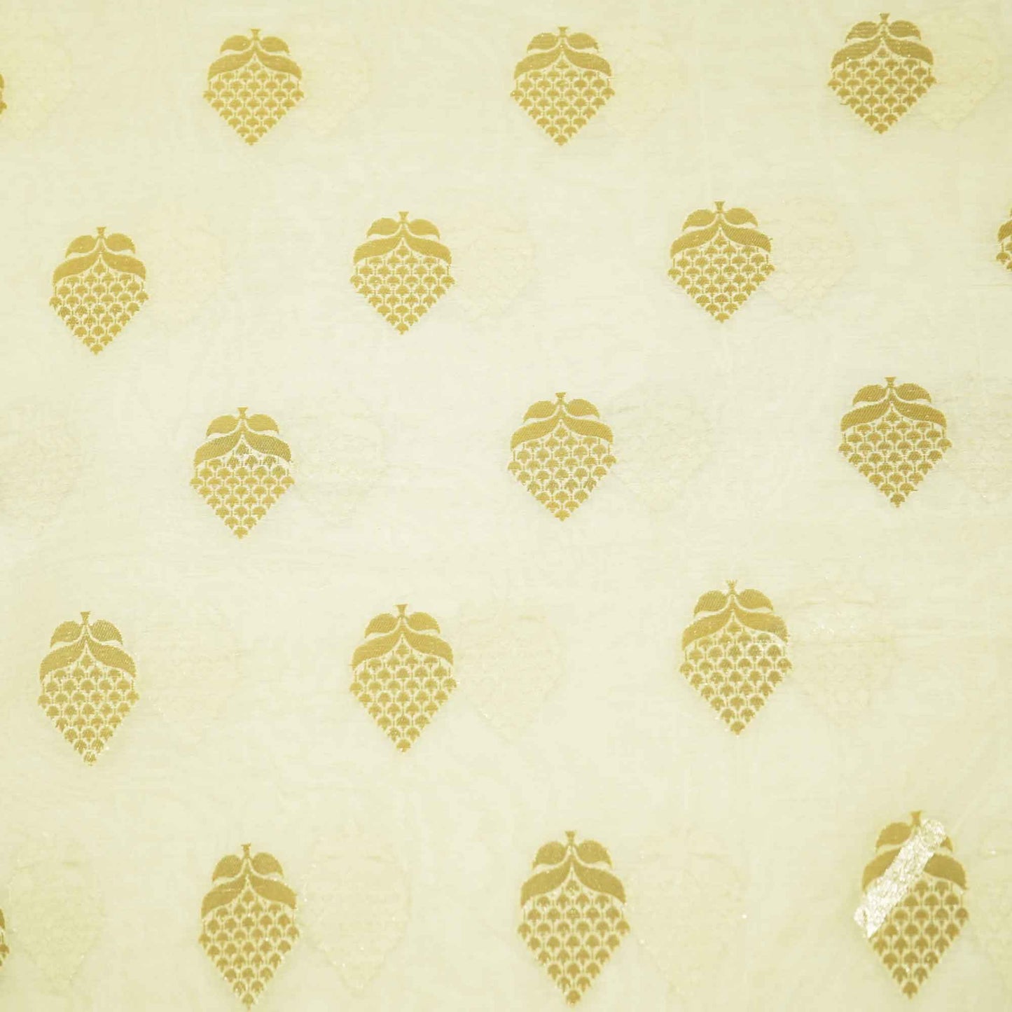 Cream Zari Traditional Buta Jacquard Cotton Katwar Patola KRE-17086