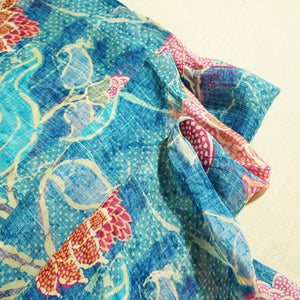 Blue Abstract multicolor print Georgette GT-17122