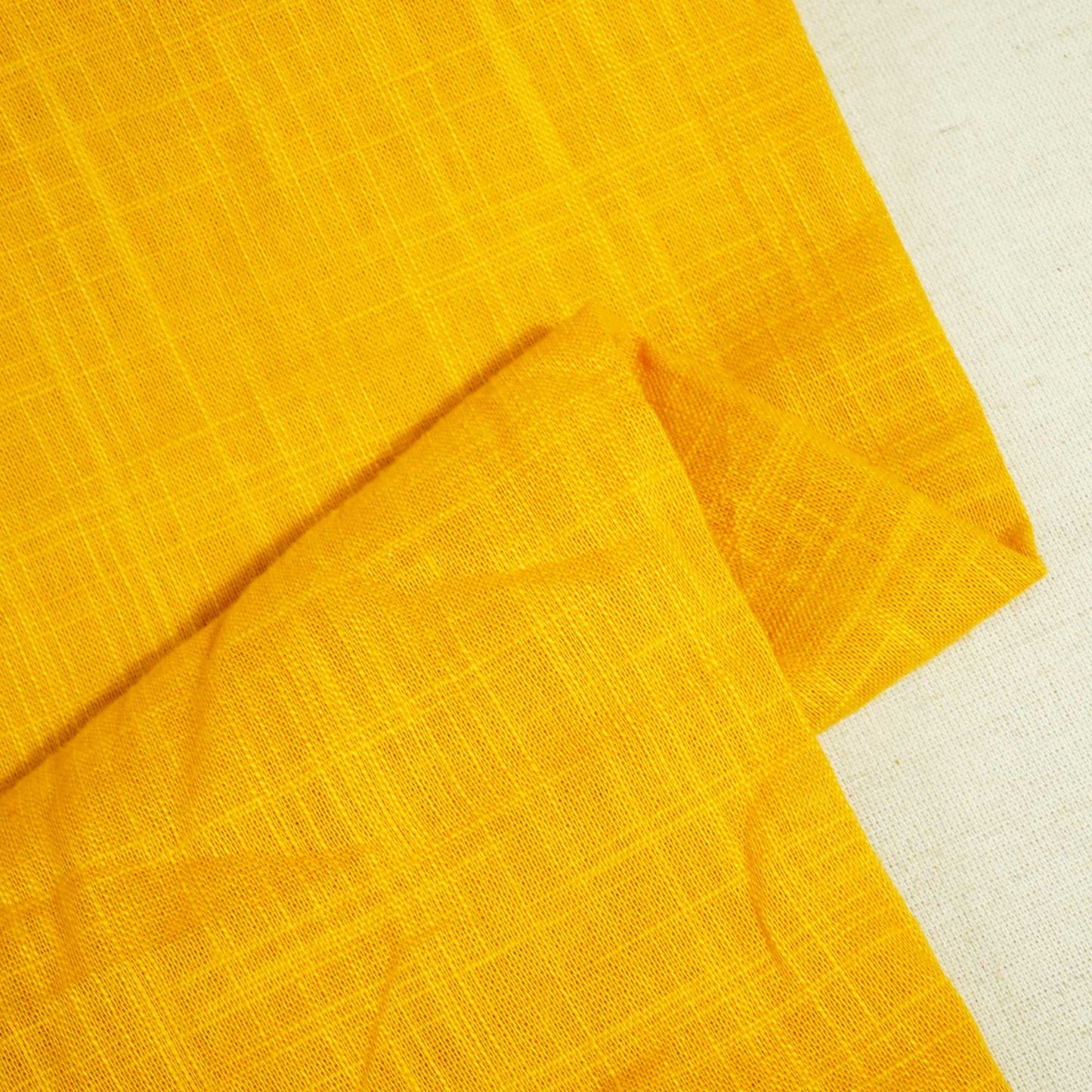 Mustard Yellow Solid Fabric Cotton Linen Slub SH-17232