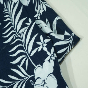 Blue White Floral Print Rayon Fabric AF-17327