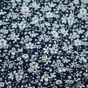 Black Floral Print Rayon Fabric AF-17345