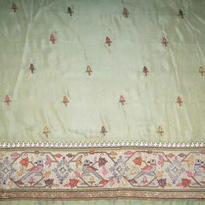 Green Floral Embroidery Tissue Fabric WI-29174 - TradeUNO
