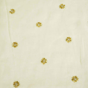 White Golden CutDana Floral Embroidery Georgette KT-17484