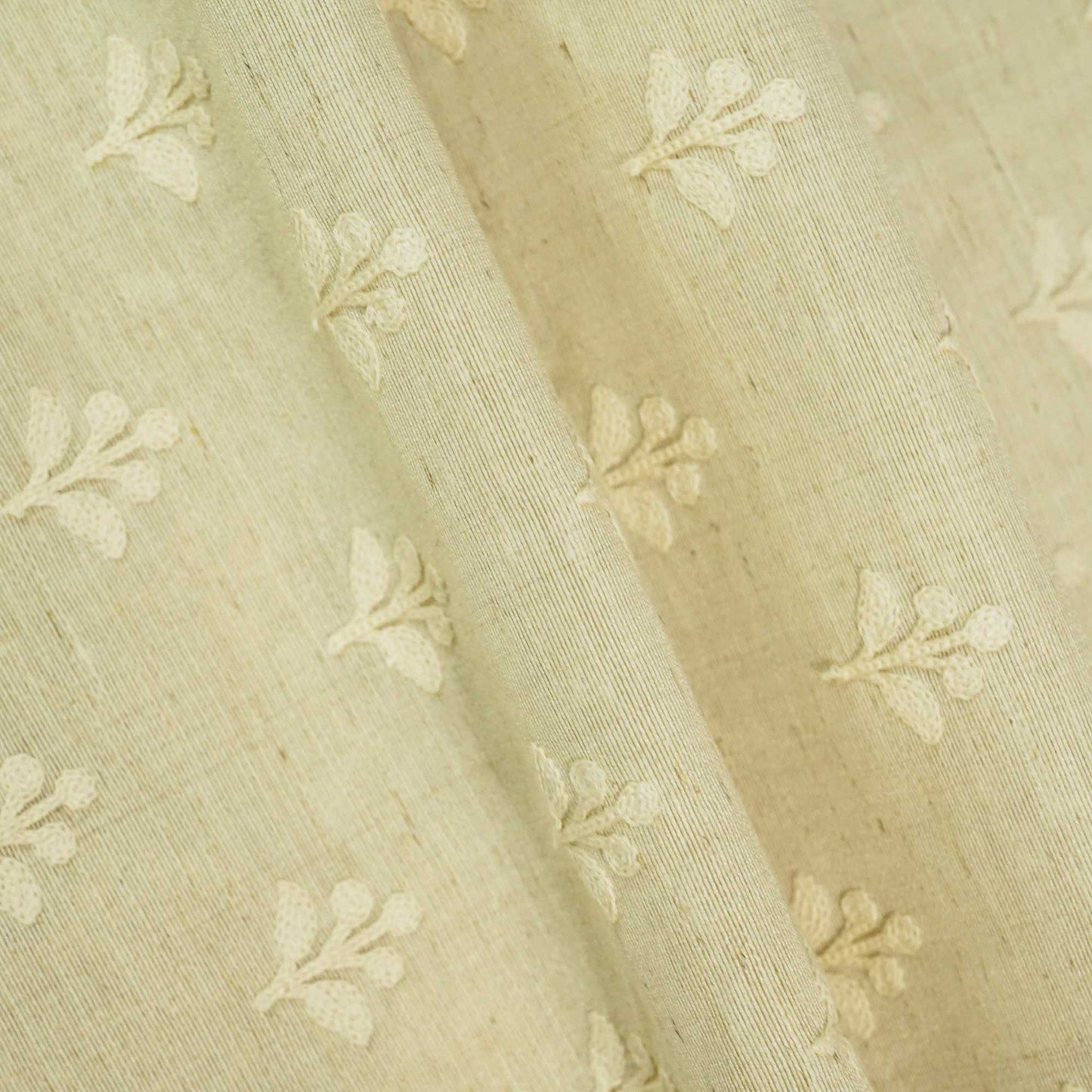 Cream Traditional Embroidery Khadi Silk KT-17489