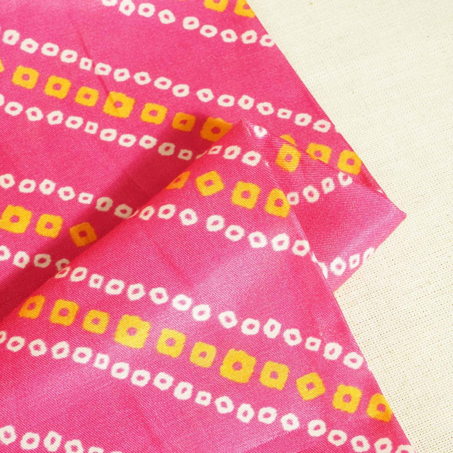 Pink Bandhani Print Gaji Silk GT-17513