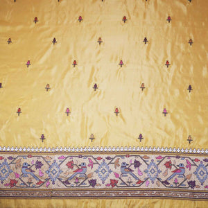 Yellow Floral Embroidery Tissue Fabric WI-29176 - TradeUNO