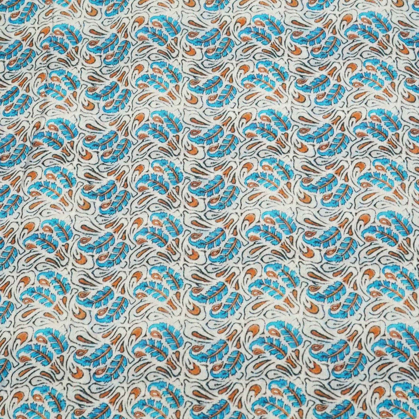 Sky Blue Indigo Floral Print Mulmul Fabric GT-90-17710