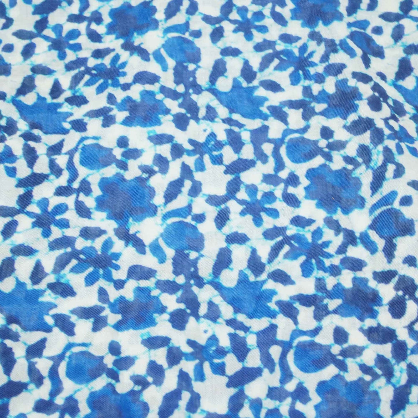 Blue and White Indigo Handblock Print Mulmul Fabric GT-90-17711