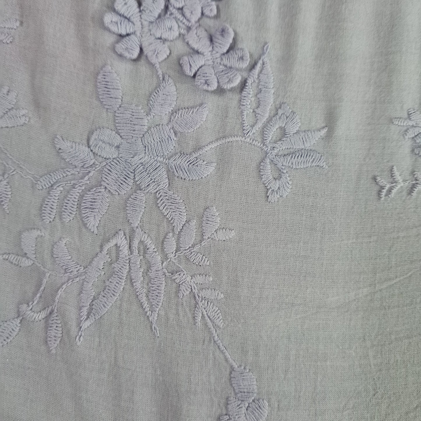 Premium Purple 3D Embroidery Cotton Fabric