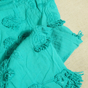 Sky Blue 3D Embroidery Cotton Fabric PC-30-17754