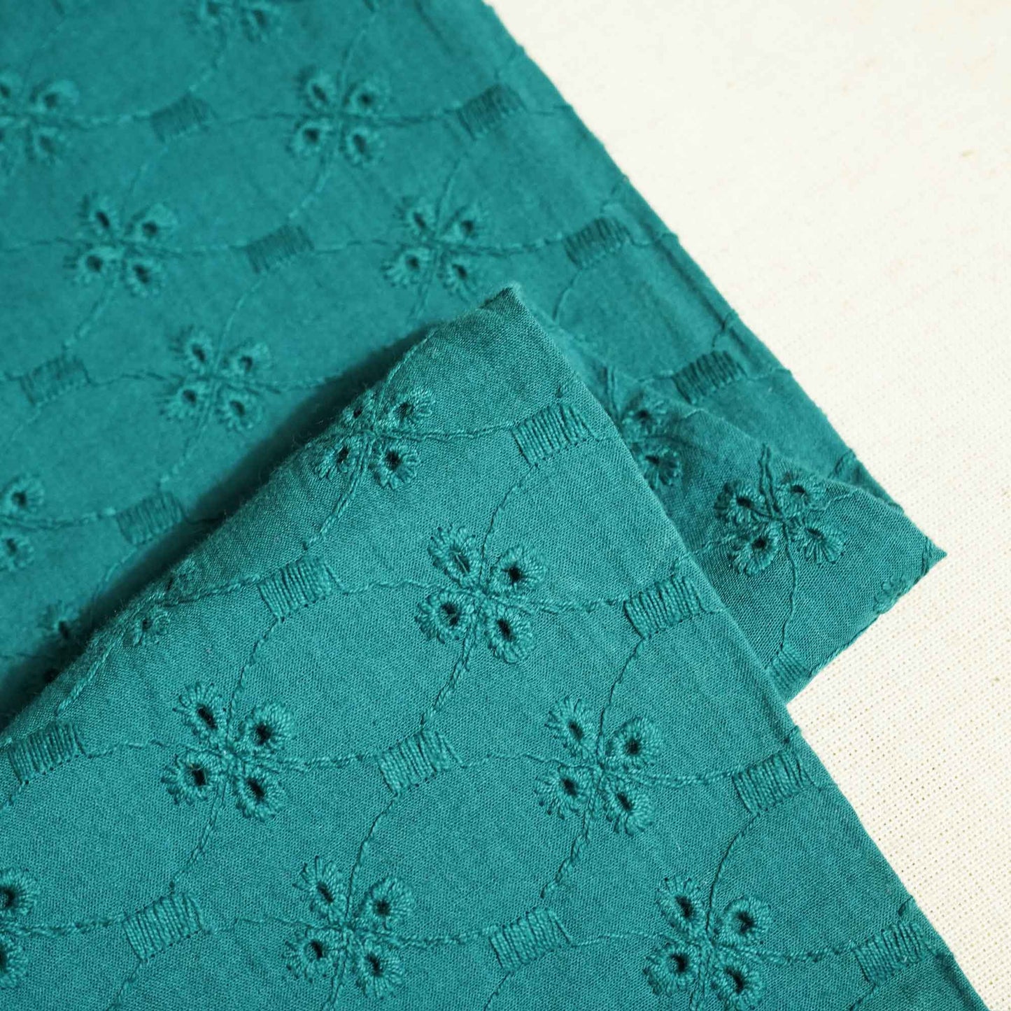 Dark Green Floral Embroidery Cotton Schiffli 6197 SK-17793
