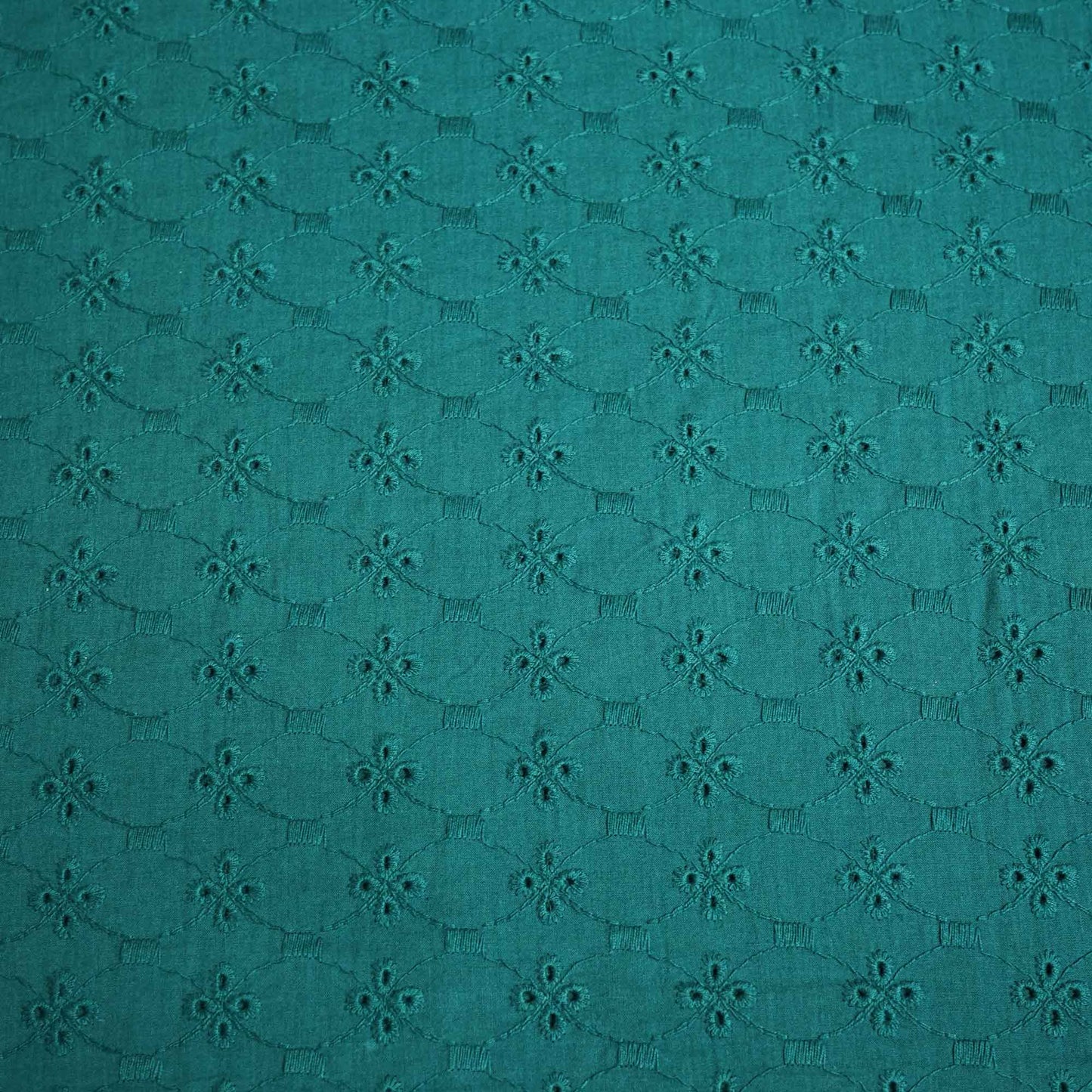 Dark Green Floral Embroidery Cotton Schiffli 6197 SK-17793