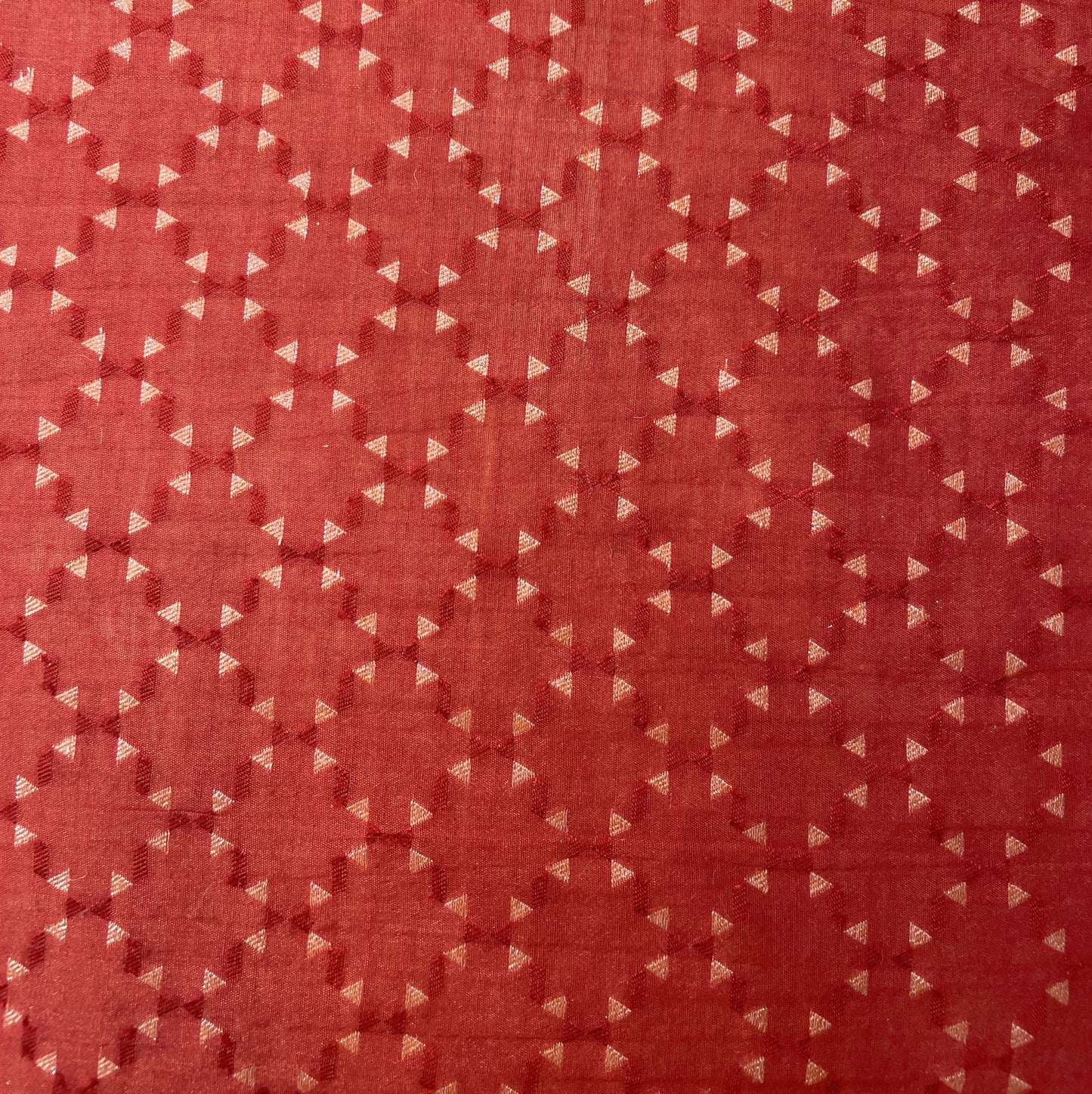Red Zari Geometrical Jacquard Cotton Silk Patola Dyeable 18061