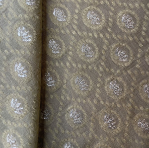 Beige Traditional Buti Dyeable Chanderi Fabric 18064