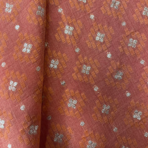 Carrot Red Traditional Jacquard Cotton Silk Patola Dyeable 18071