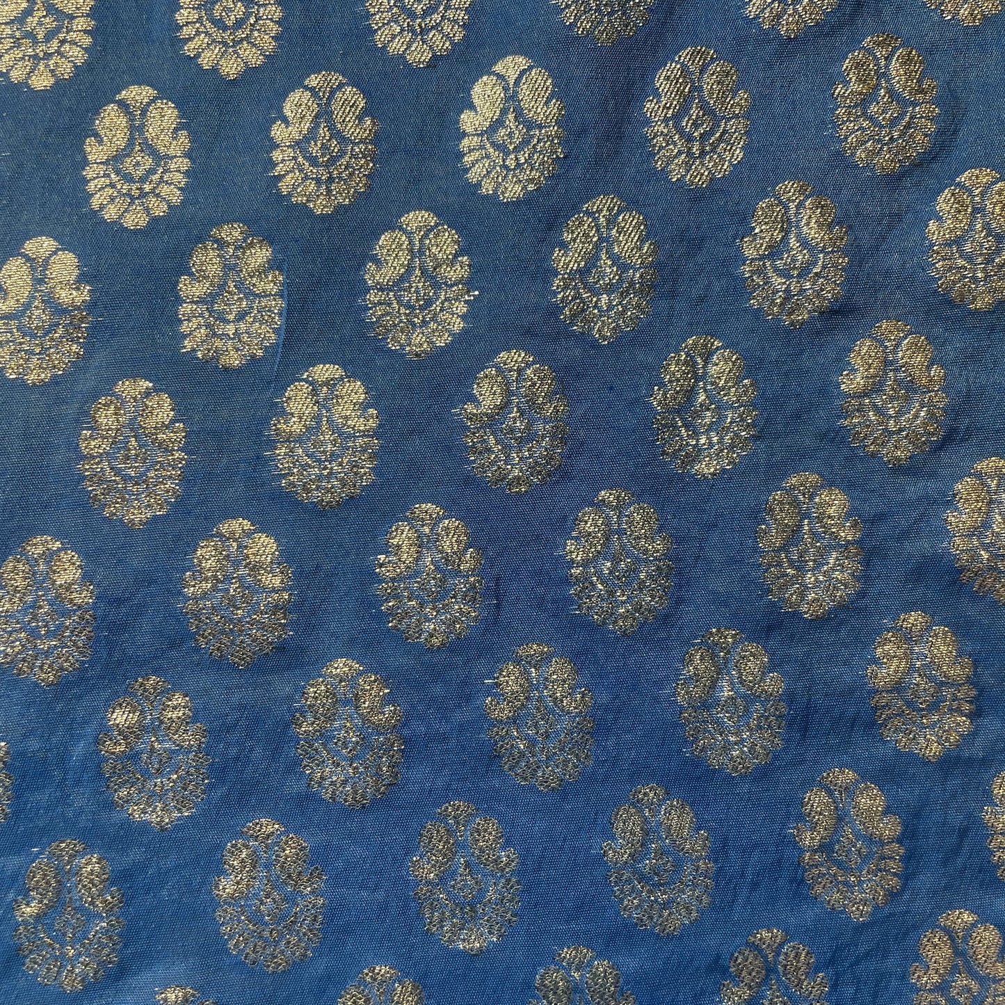 Blue zari paisley chanderi fabric Chanderi Zari Jacquard 18072