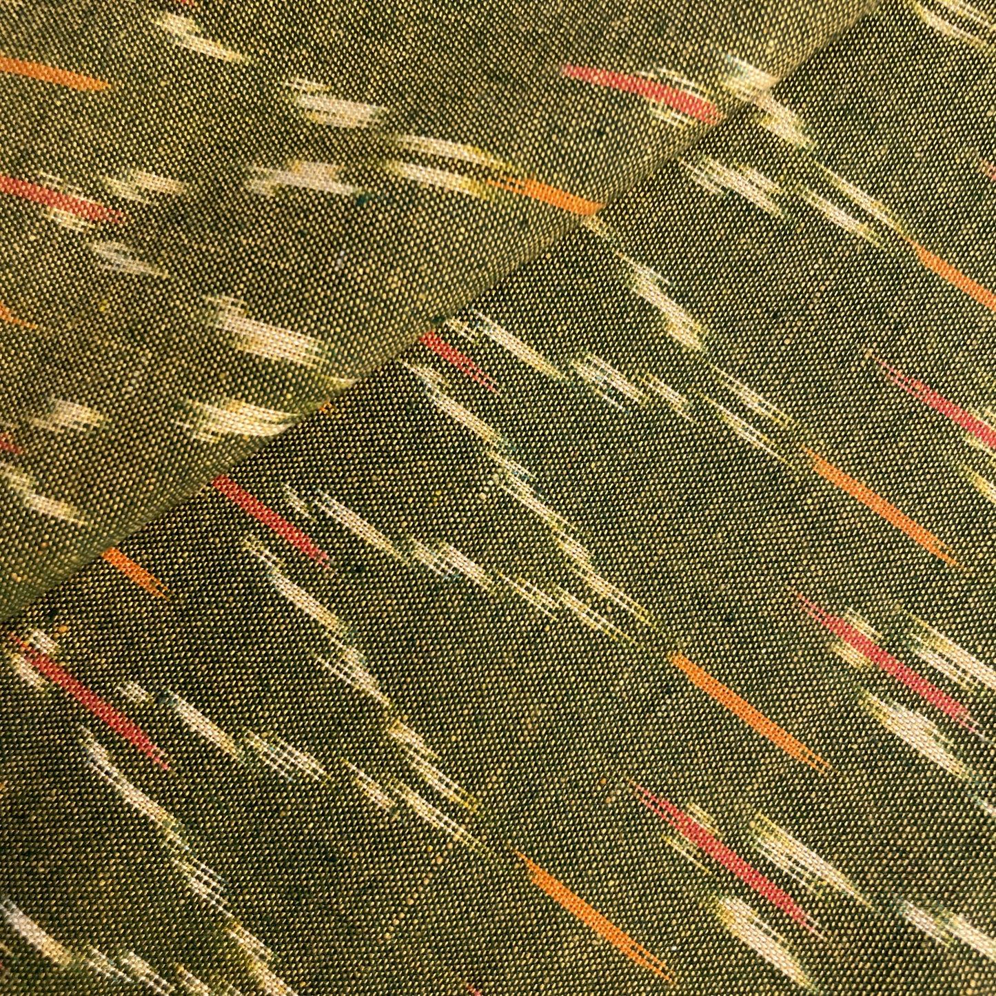 Green Ikkat Print Cotton Fabric 18114