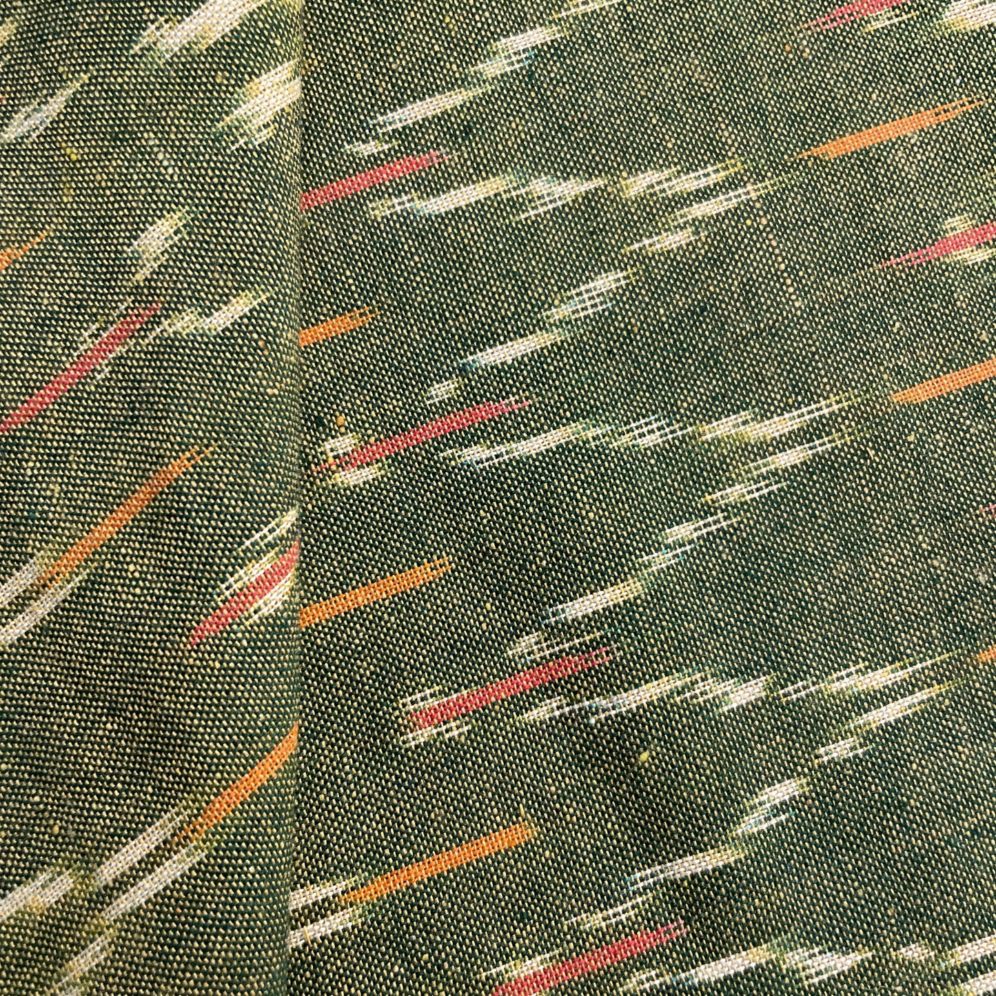 Green Ikkat Print Cotton Fabric 18114