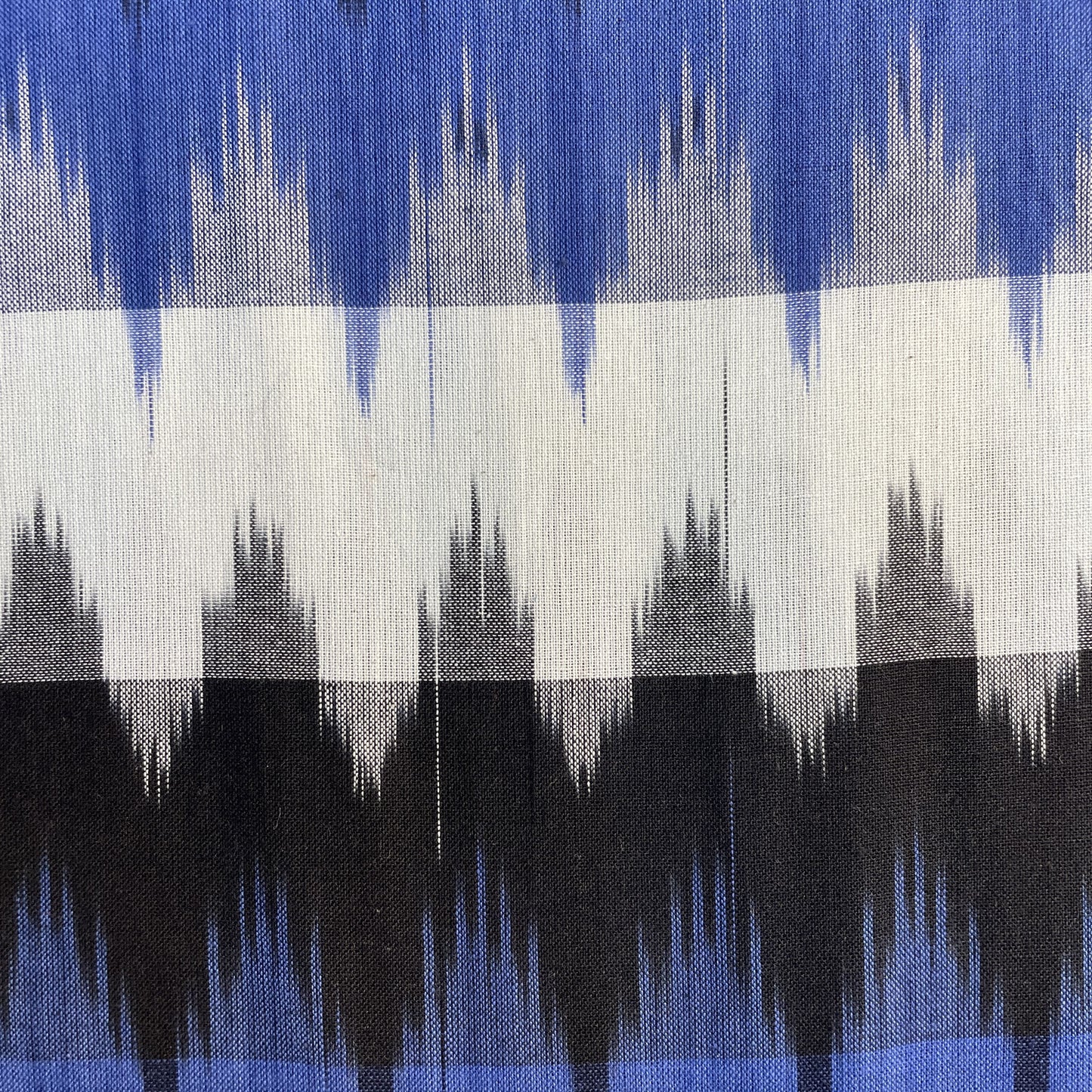 Blue and Black Ikkat Print Cotton Fabric 18122