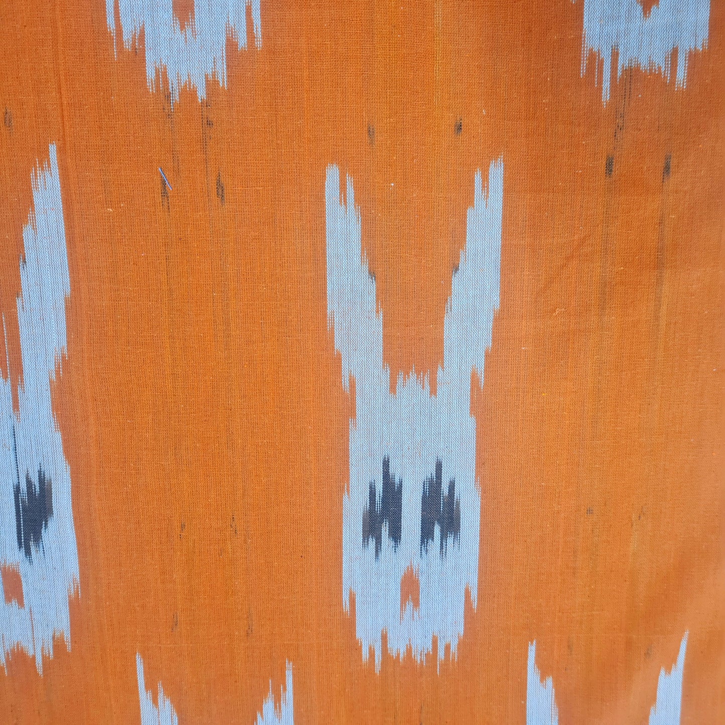Orange Ikkat Print Cotton Fabric 18124