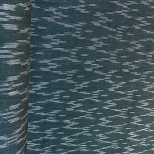 Dark Green Ikkat Print Cotton Fabric 18130