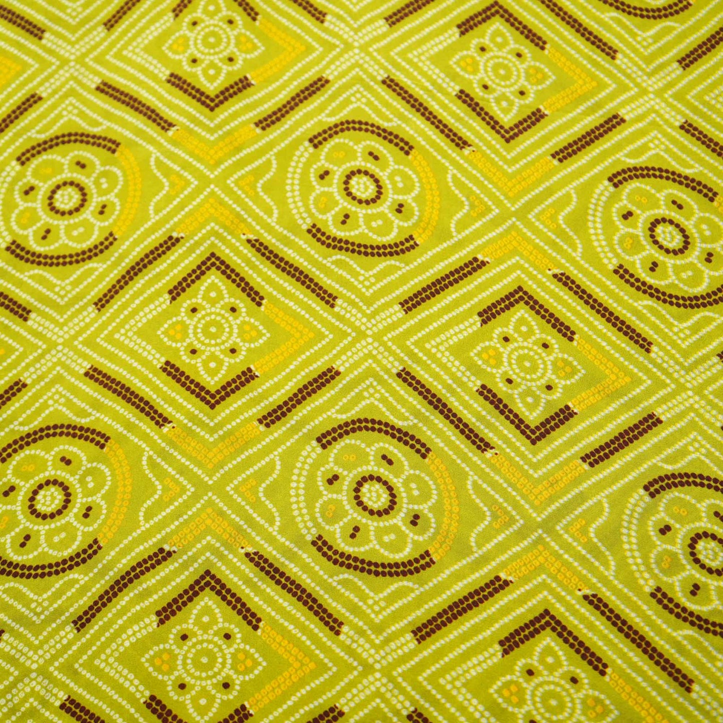 Green Bandhani Print Crepe Fabric 1451 18144