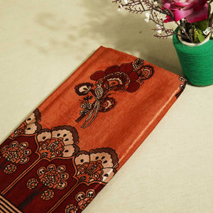 Orange Ajrakh Print Mashru Silk Fabric 0070 18222