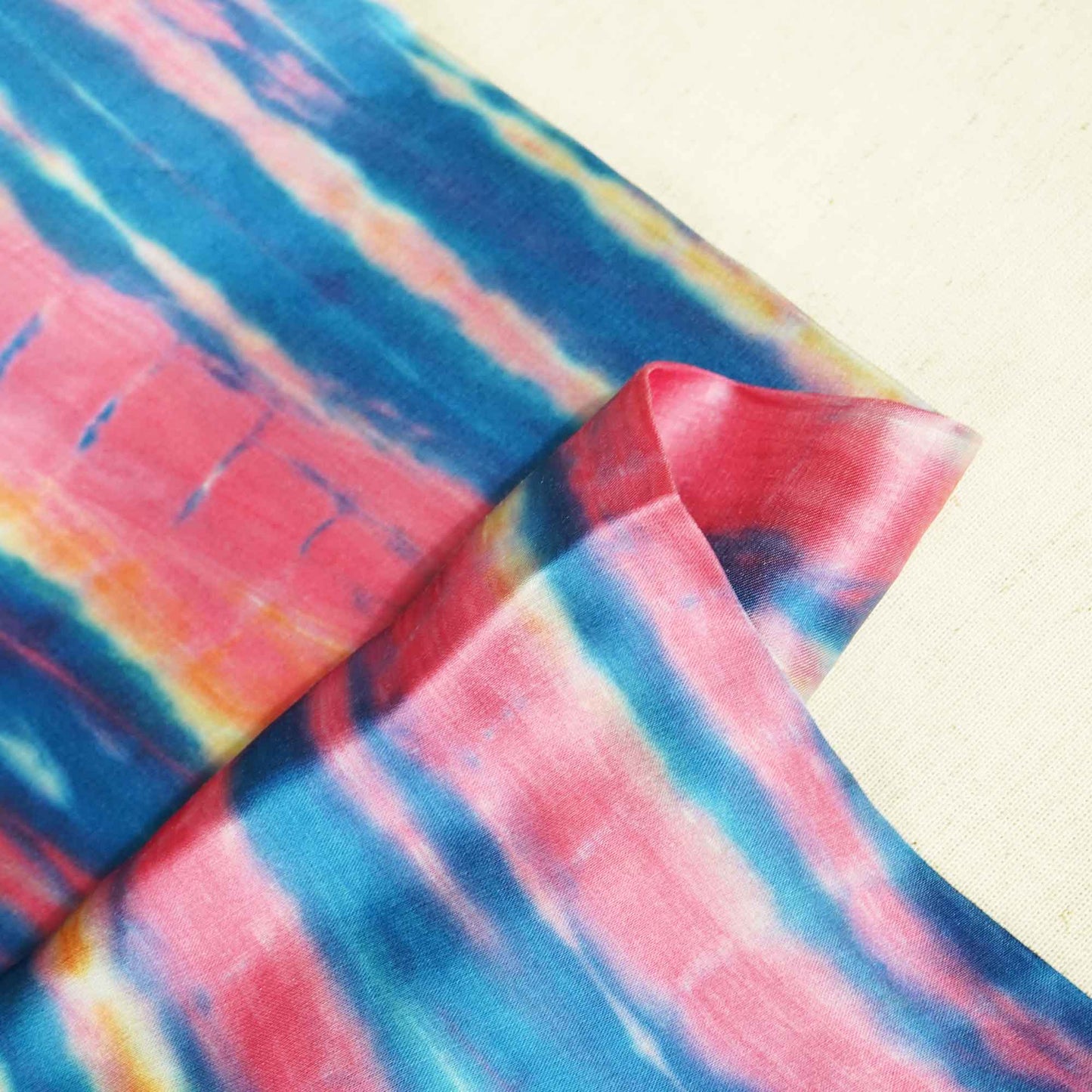 Blue Shibori Print Modal Satin Fabric 177 SC-18525