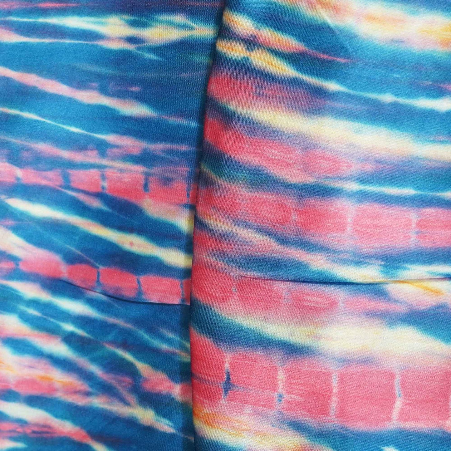 Blue Shibori Print Modal Satin Fabric 177 SC-18525
