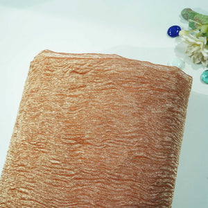 Dark Orange Solid Crushed Tissue Fabric 332 KR-18767