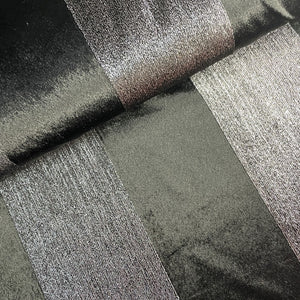 Black Metalic Stripes Valvet Fabric 18792