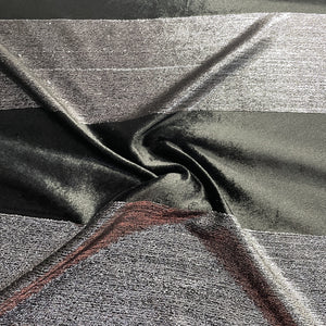 Black Metalic Stripes Valvet Fabric 18792