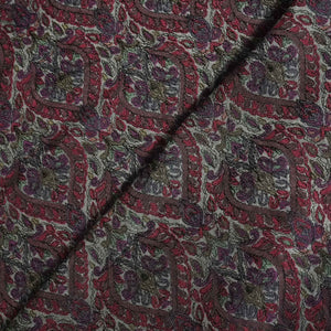 Grey Hand Embroidery Pure Silk Fabric 309 KRE-19208