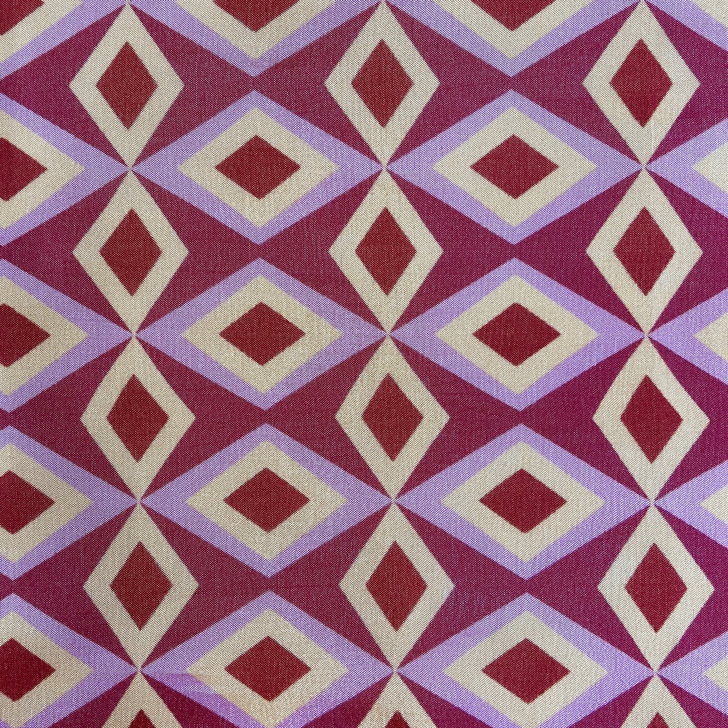 Red Geomatrical Print Upada Silk Fabric 19614