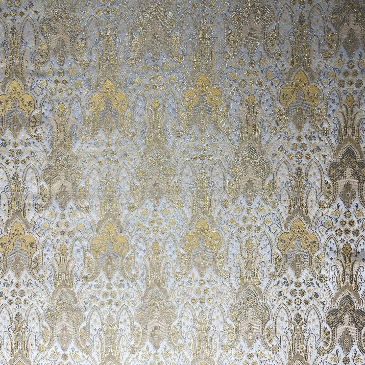 Yellow Traditional Pattern Brocade Fabric 19644
