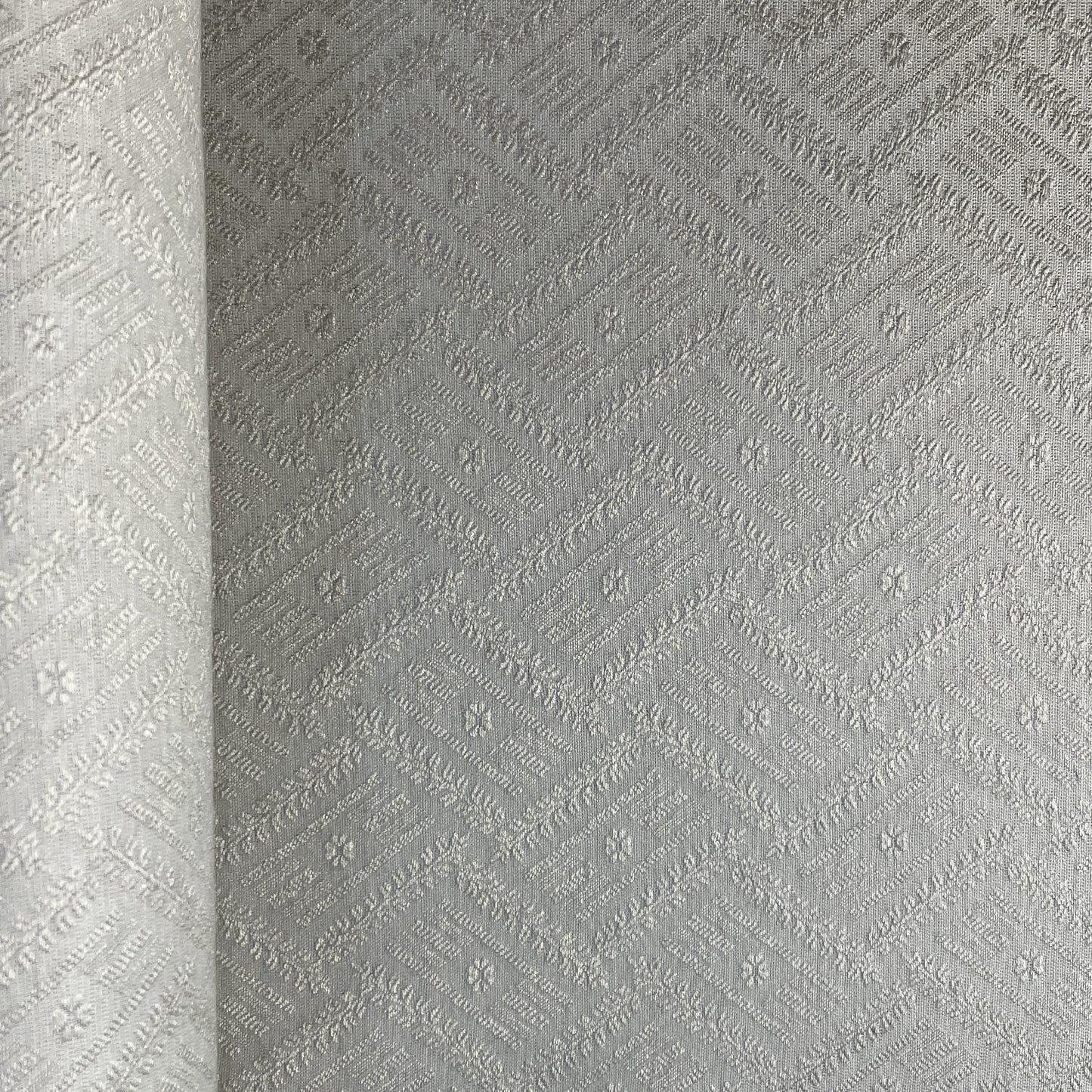 Grey Self Tanchui Cotton Silk Fabric 19662