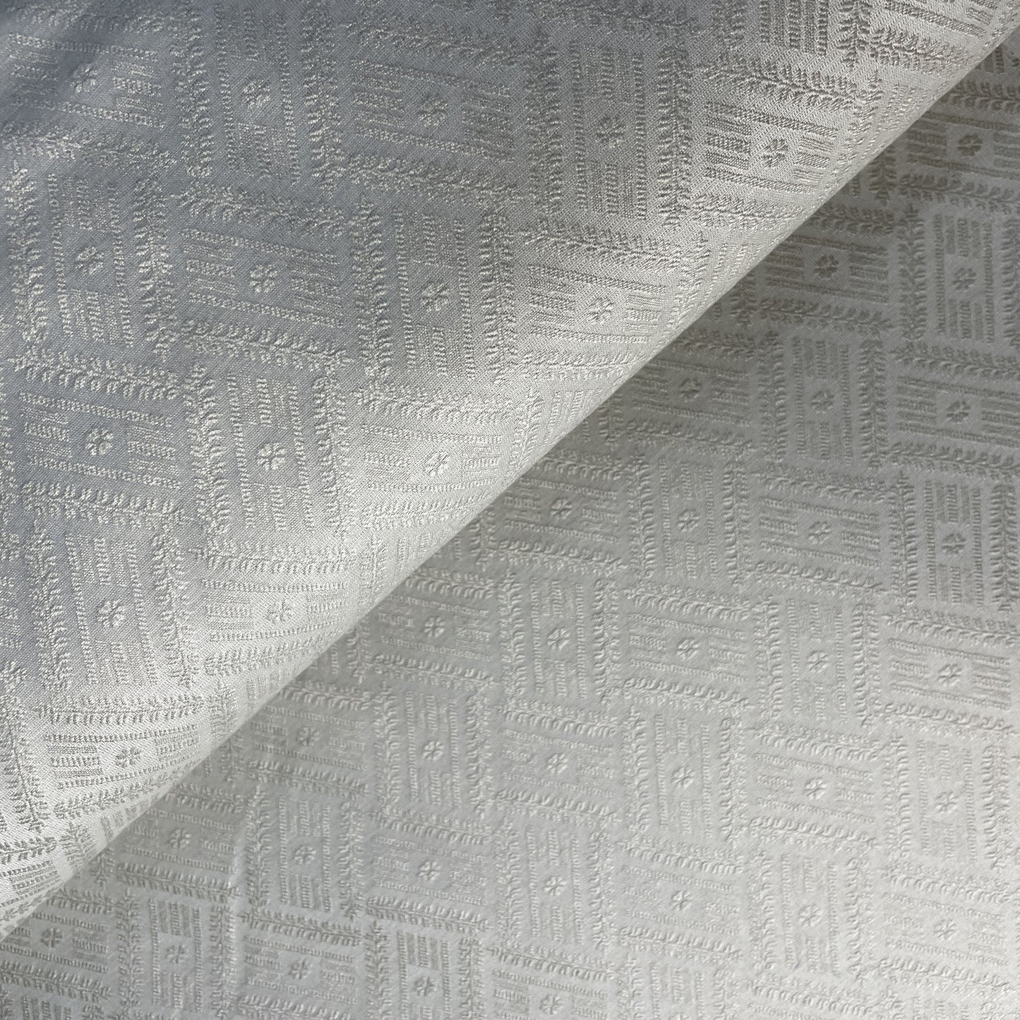Grey Self Tanchui Cotton Silk Fabric 19662