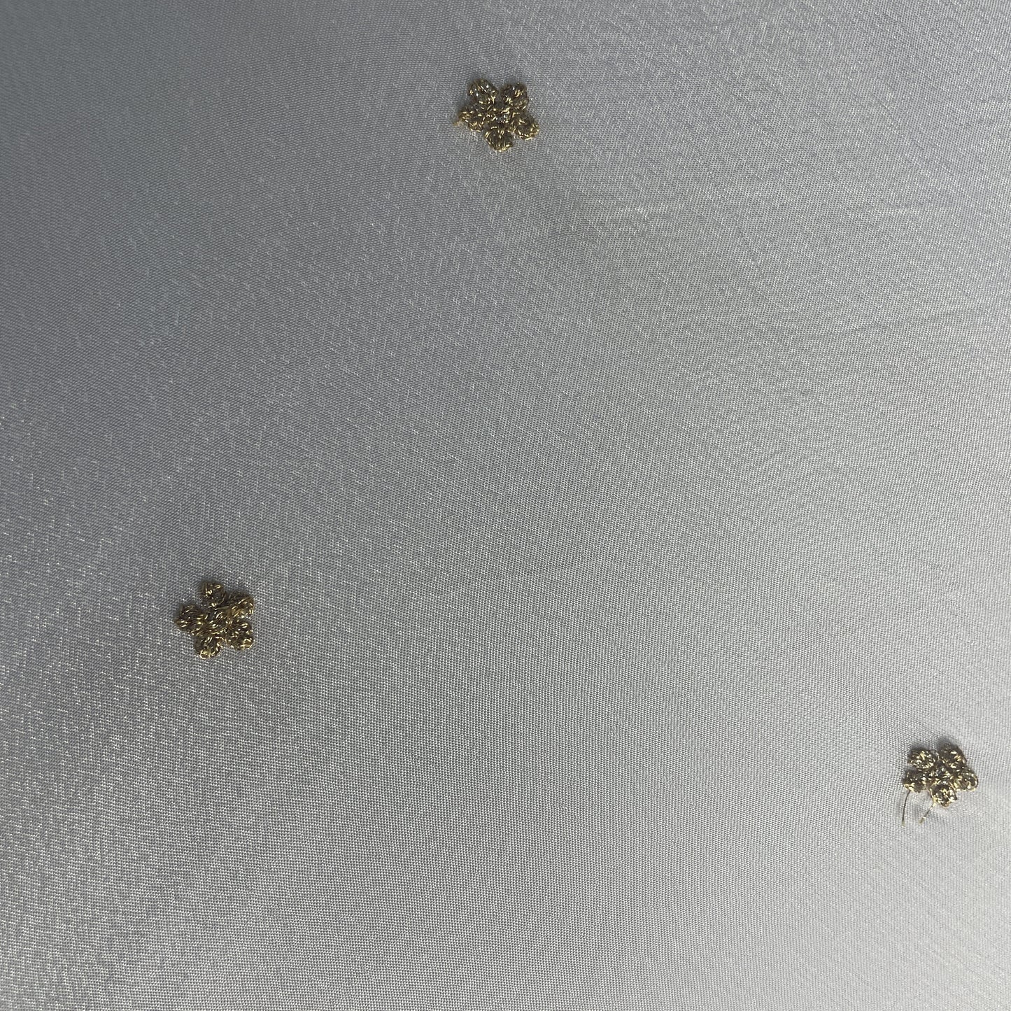 White Zari Embroidery Chinnon Chiffon Dyeable Fabric 19925